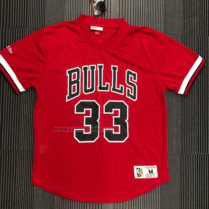 Camiseta Manga Corta Chicago Bulls Scottie Pippen #33 Rojo